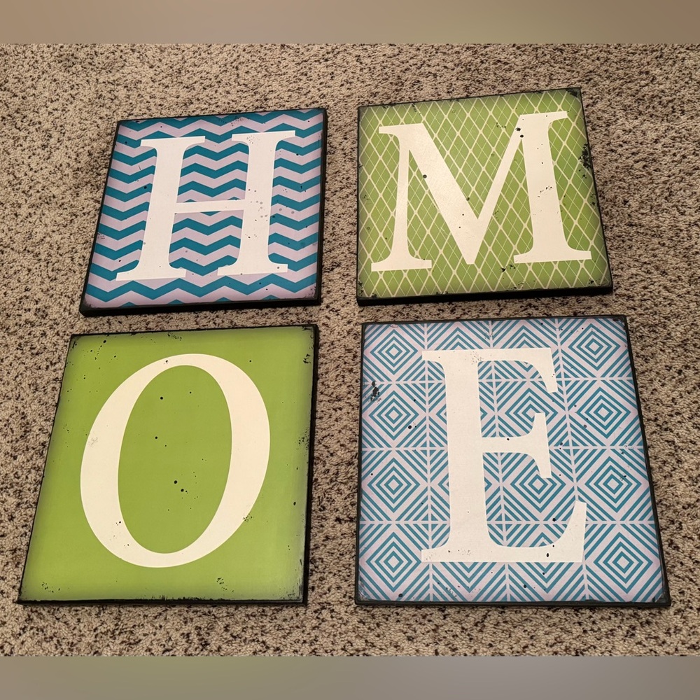 Set of 4 - HOME Wall Art Decor